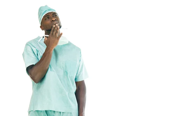Pensando afro-americano medico — Foto Stock
