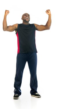  Neşeli mutlu fit atlet adam