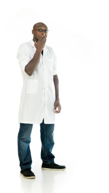 endişeli laboratuvar bilim adamı hata yaptım