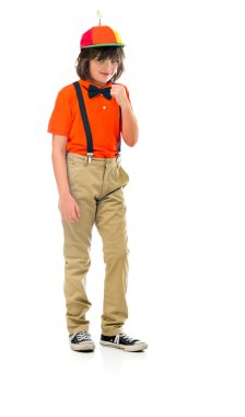 başarılı kazanan palyaço genç çocuk