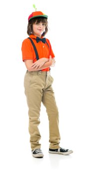 gülümseyen emin palyaço genç çocuk