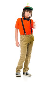 Palyaço genci gösteren el sıkışma