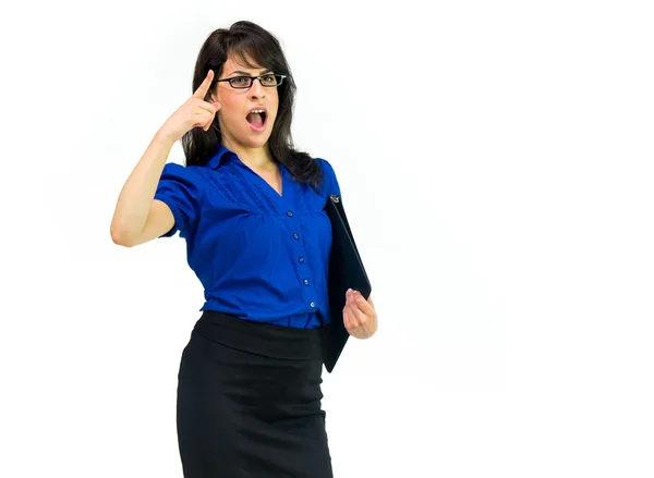 Angry young businesswoman scolding — Stock Photo, Image