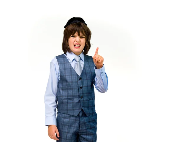 Arga judisk pojke skälla — Stockfoto