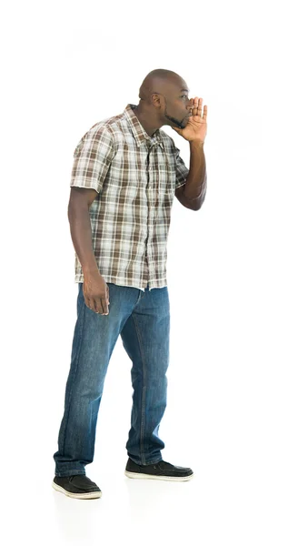 Američan Afričana muž mluví, mluví — Stock fotografie