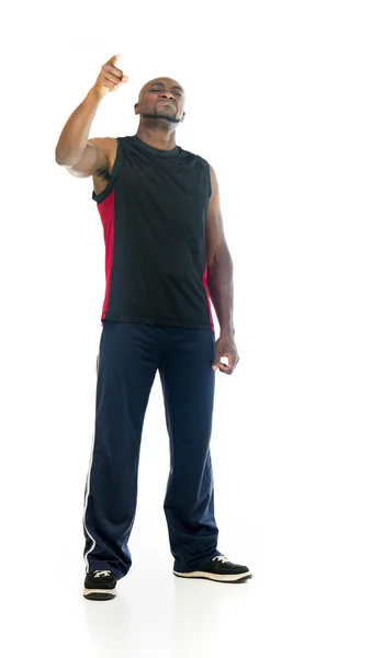 Angry fit athlete man scolding — Stock Photo, Image