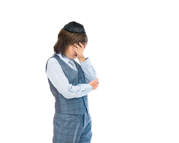 Ashamed jewish boy — Stock Photo, Image