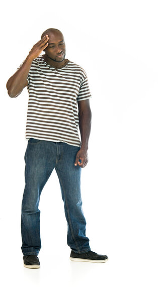 casual man has headache