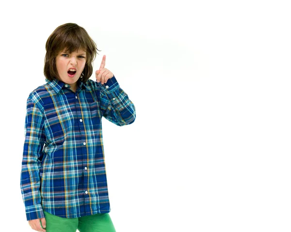 Angry teenage boy scolding — Stock Photo, Image