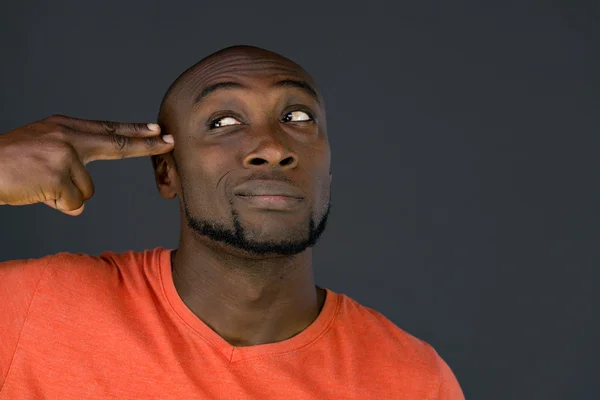 African american man shooting head — Stock Photo, Image