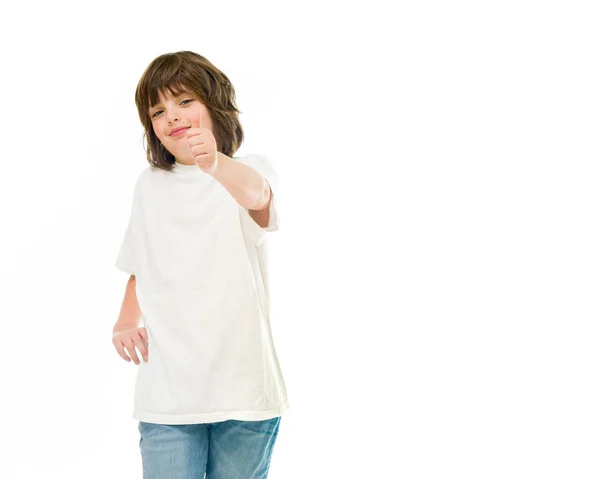 Teenage boy showing thumb up — Stock Photo, Image