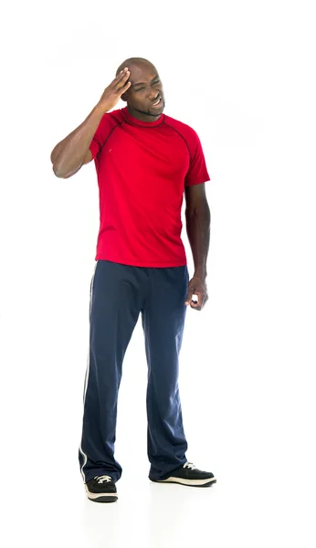 Fit athlete man has headache — Stock Photo, Image