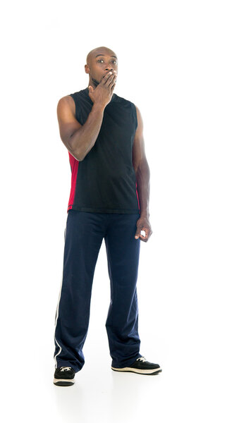 worried  fit athlete man  