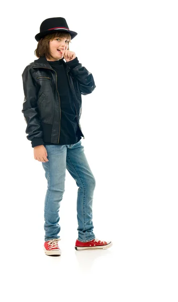 Teenager-Rocker beißt Nägel — Stockfoto