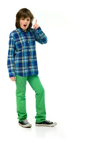 Angry casual teenage boy scolding — Stock Photo, Image