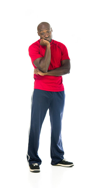 depressed sad fit athlete man