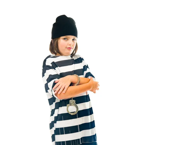 Happy confident teenage boy prisoner — Stock Photo, Image