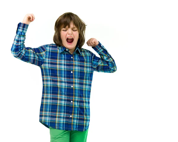 Alegre feliz adolescente chico — Foto de Stock