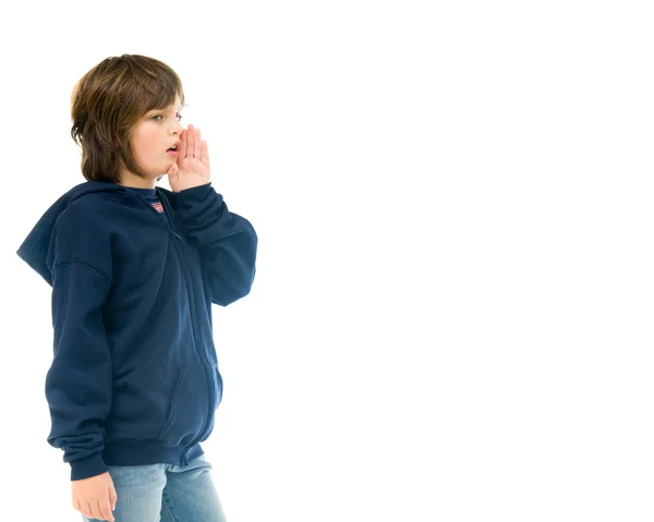 Söz, konuşan genç çocuk — Stok fotoğraf