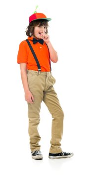 Palyaço genç çocuk tırnak ısırma 