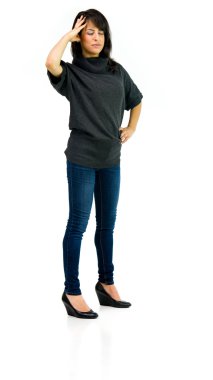 Casual kadın baş ağrısı vardır