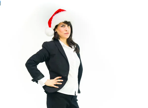 Triste irritado Santa mulher — Fotografia de Stock