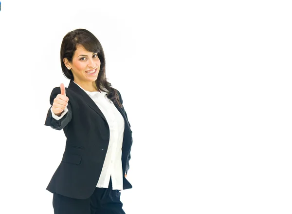 Businesswoman showing thumbs up — Stock Photo, Image