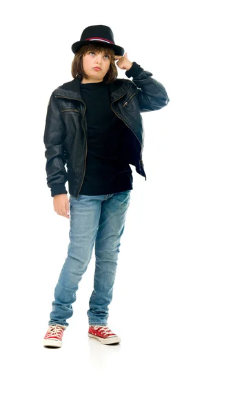 Rocker nastoletni chłopiec fotografowania głowy — Zdjęcie stockowe