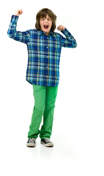 Cheerful happy casual teenage boy — Stock Photo, Image