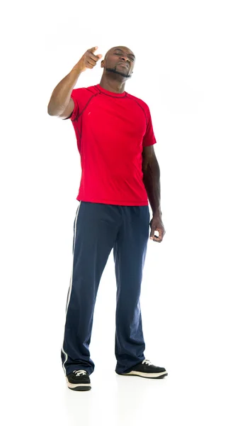 Angry fit athlete man scolding — Stock Photo, Image