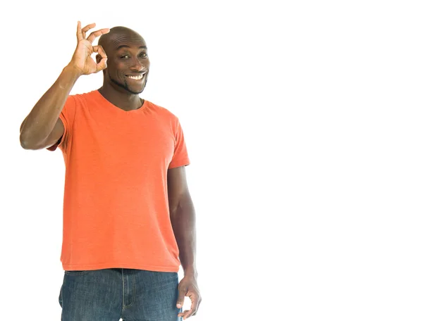 African american man showing ok — Stock Photo, Image