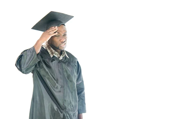 Africano americano studente ha mal di testa — Foto Stock