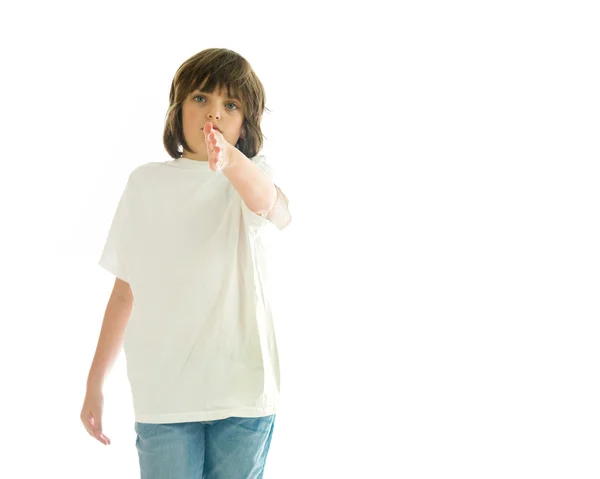 Teenage boy welcoming with handshake — Stock Photo, Image