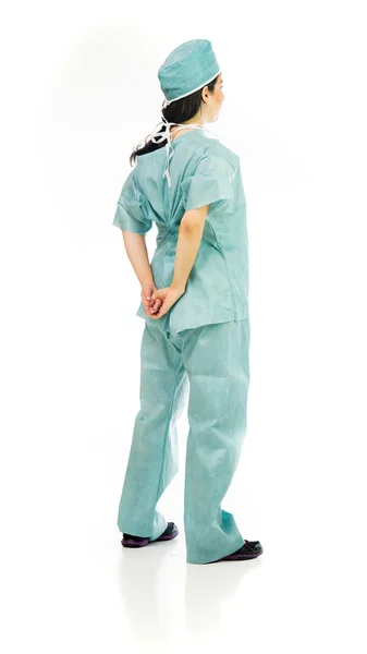 Donna medico guardando, vista posteriore — Foto Stock