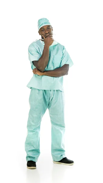 Pensamiento afroamericano médico hombre — Foto de Stock