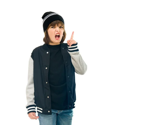 Angry casual teen boy scolding — Stock Photo, Image