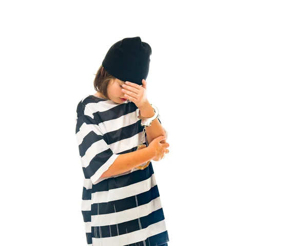 Więzień wstydzić nastoletniego chłopca — Zdjęcie stockowe
