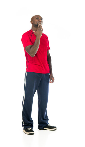  thinking pensive fit athlete man