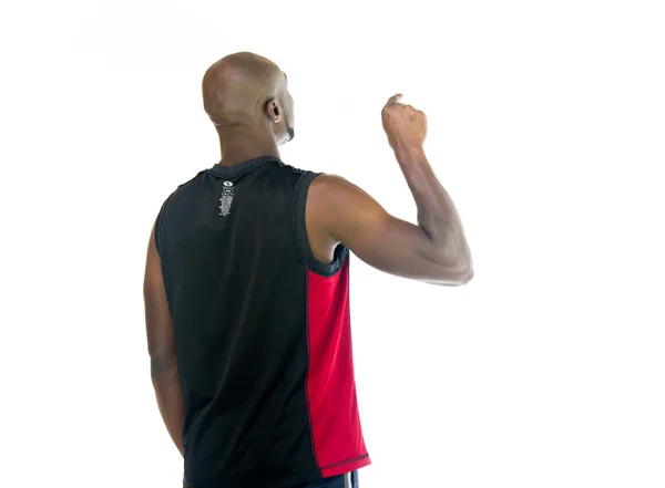 Афроамериканський спортсмен вказує пальцем — стокове фото