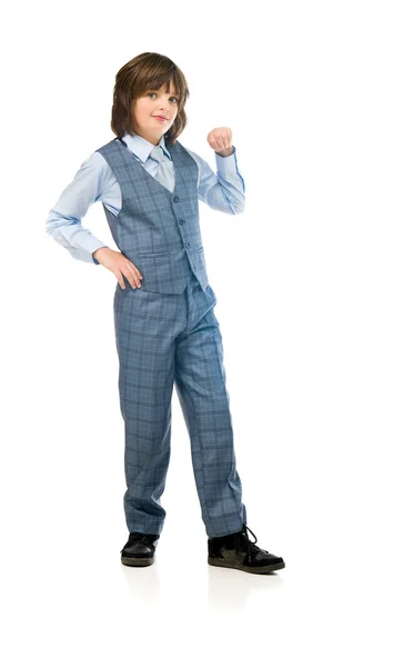 Proud confident boy businessman — Stock Photo, Image