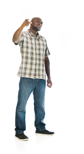 Irritado afro-americano homem repreendendo — Fotografia de Stock