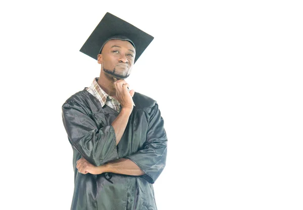 Pensare pensoso africano americano studente — Foto Stock