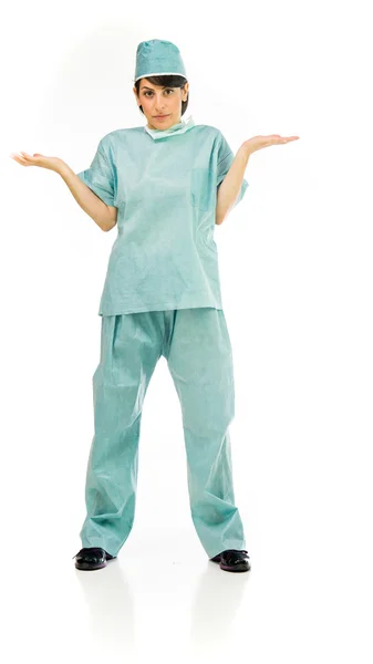 Confused woman doctor — Stock Photo, Image