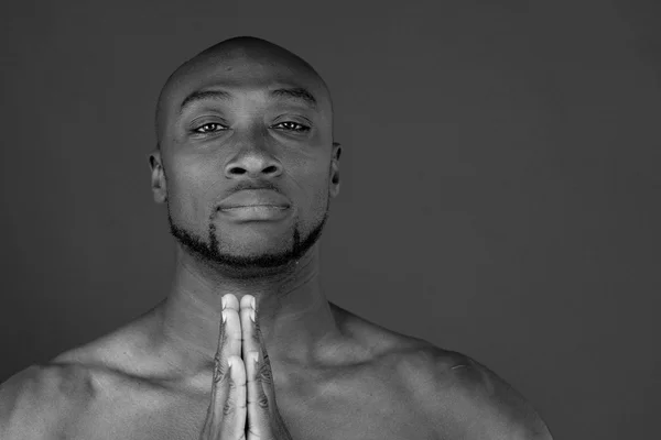 African american man praying — Stock Photo, Image