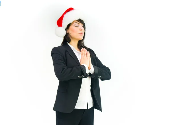 Santa z kobietą modlącą się — Zdjęcie stockowe