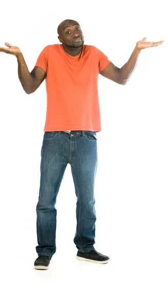 Confused uncertain casual man — Stock Photo, Image