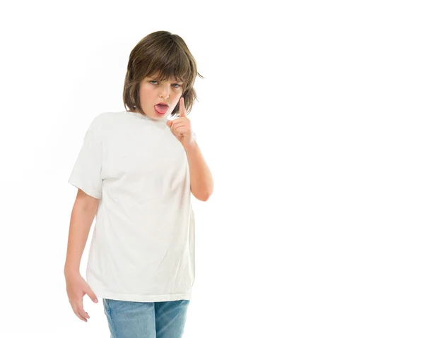 Angry teenage boy scolding — Stock Photo, Image