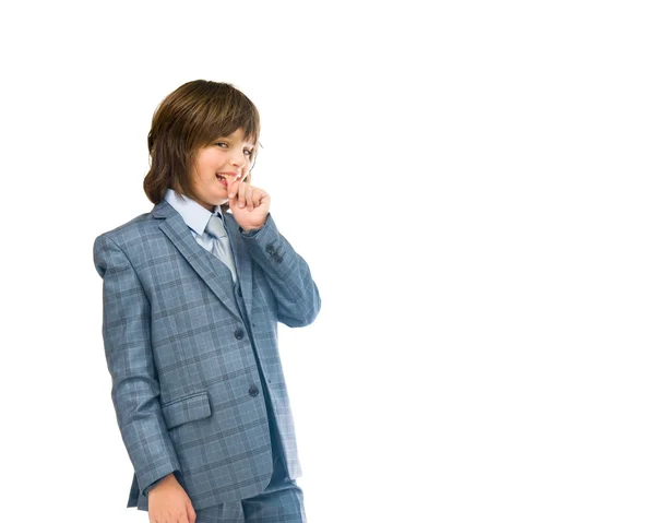 teenage businessman biting nails