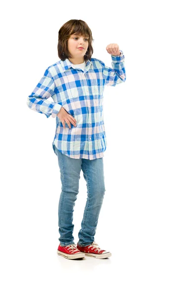 Proud casual teenage boy — Stock Photo, Image