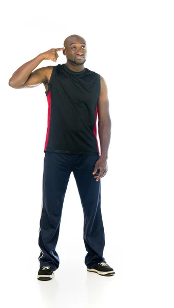 Fit athlete man shooting head — Stock Photo, Image